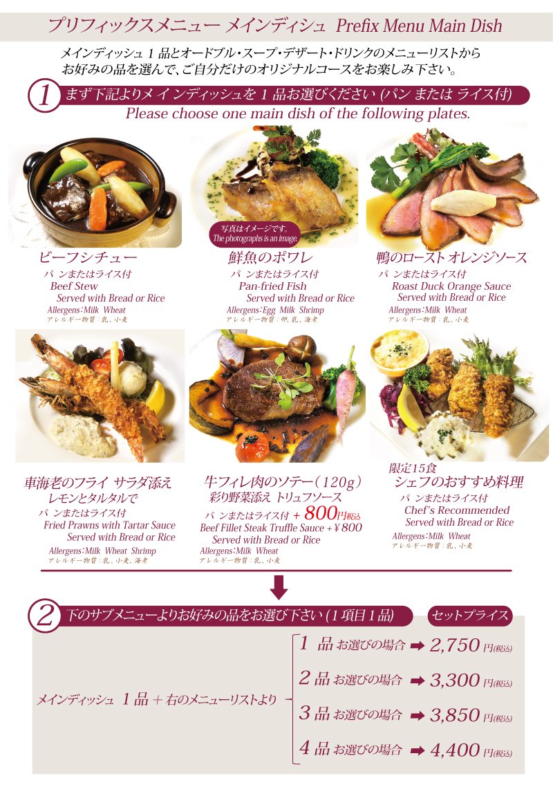 プリフィックスメニュー