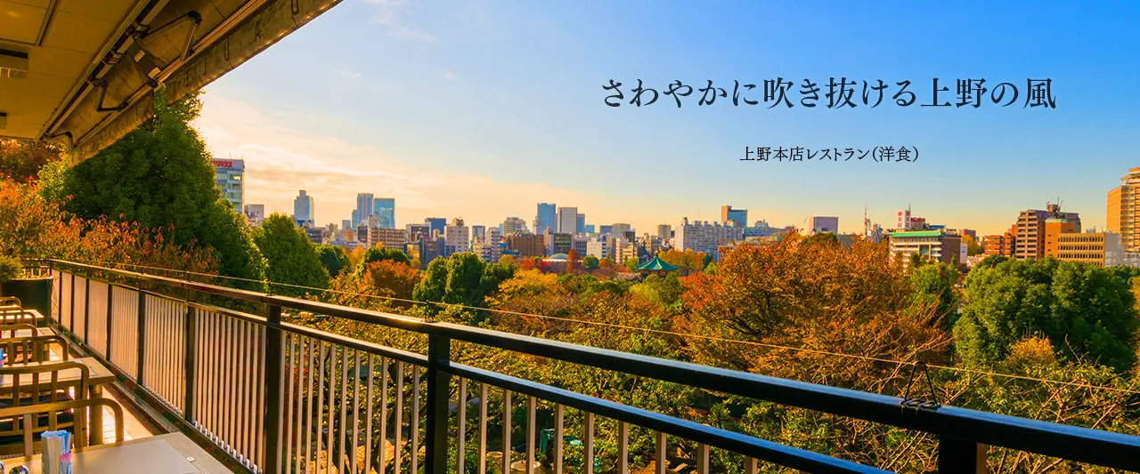 さわやかに吹き抜ける上野の風　上野本店レストラン